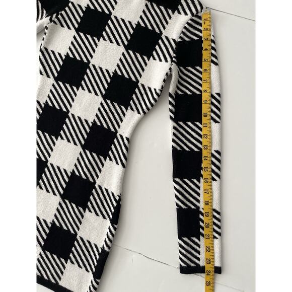 Beach Bunny Ryan Mini Knit Dress SM White Black Buffalo Check Turtle Neck NWT - Picture 7 of 10